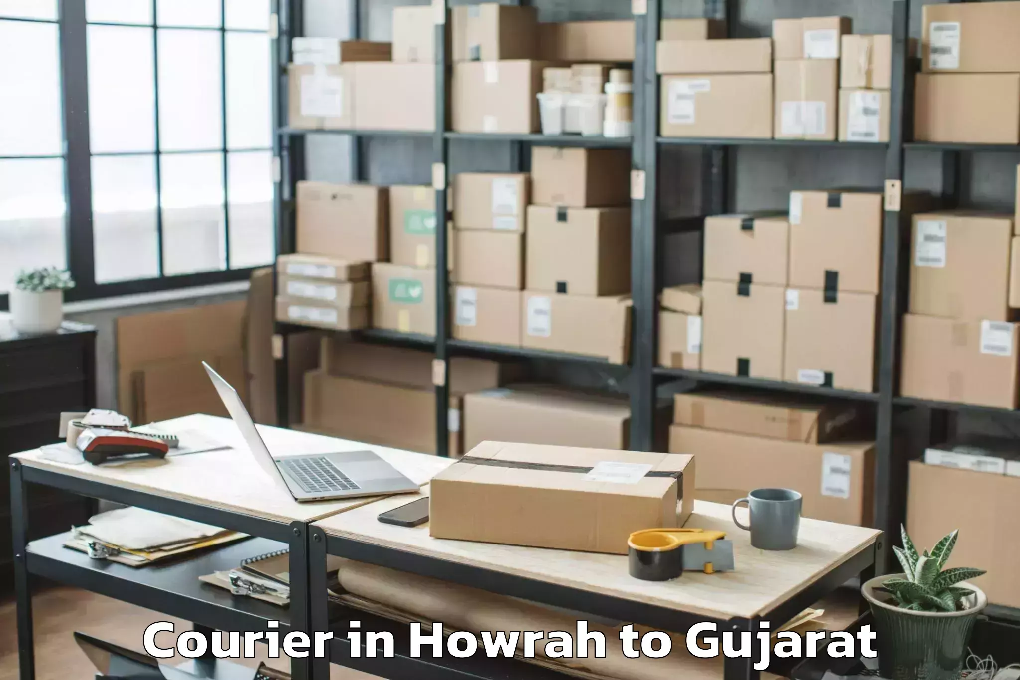 Leading Howrah to Santrampur Courier Provider